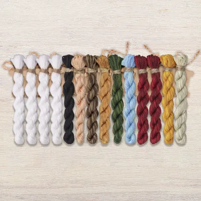 Set of OwlForest Hand-Dyed Threads for the “Farewell to Winter or Maslenitsa” Chart (DMC)