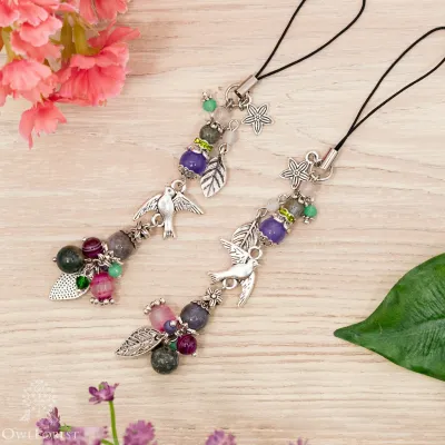 Scissor Fob “Sparkling Spring” Silver Metal Color Fittings