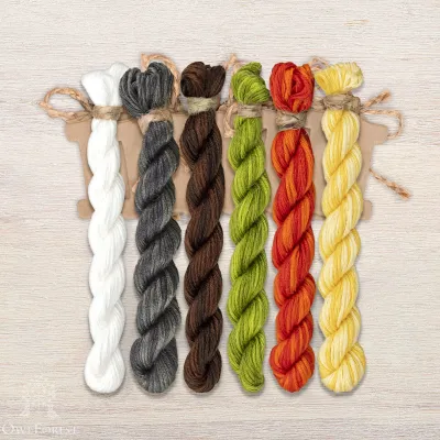 Set of OwlForest Hand-Dyed Threads for the “Dashing Beetle” Chart (Thread Trade n.a. Kirov)