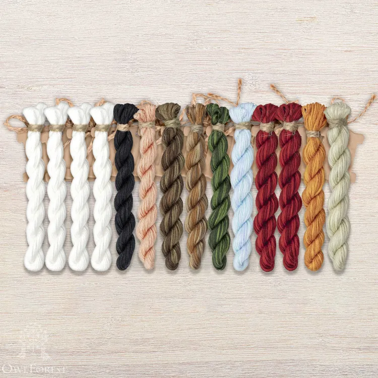 Set of OwlForest Hand-Dyed Threads for the “Farewell to Winter or Maslenitsa” (Thread Trade n.a. Kirov)