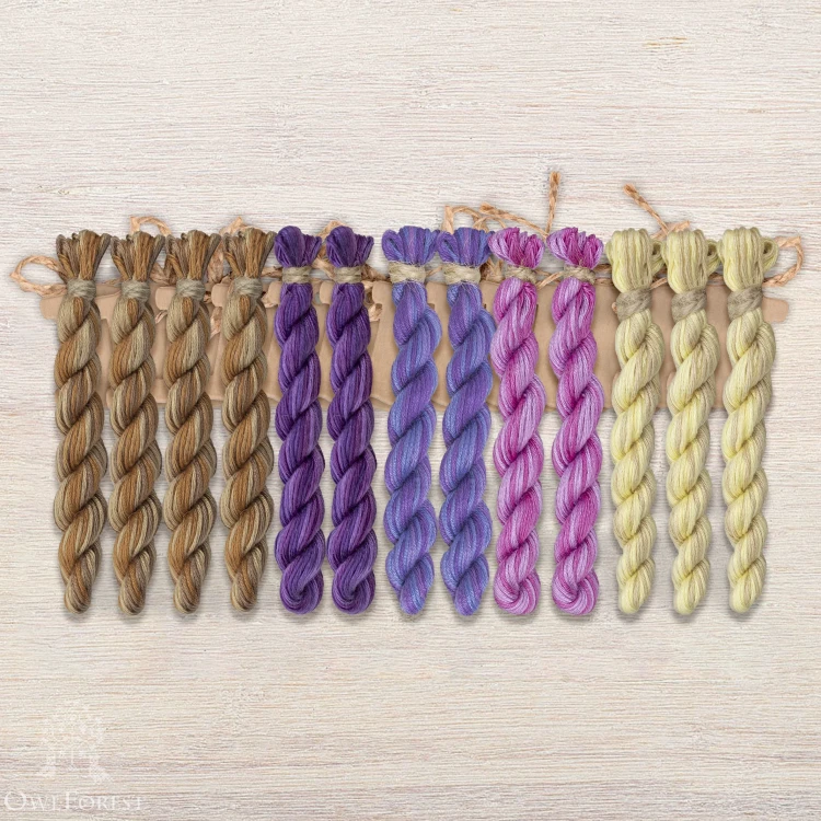 Set of OwlForest Hand-Dyed Threads for the “Eastern Tale” (Thread Trade n.a. Kirov)