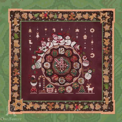 Printed embroidery chart “Ginger Snowmen”
