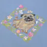 Printed embroidery chart “Curious Pugdog”