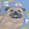 Printed embroidery chart “Curious Pugdog”