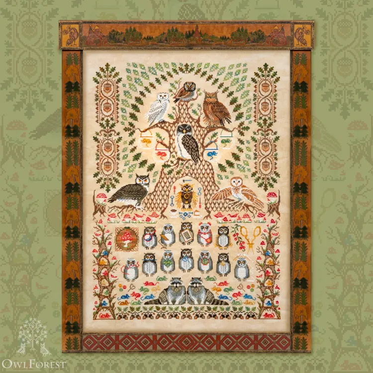 Digital embroidery chart “Owl Academy”