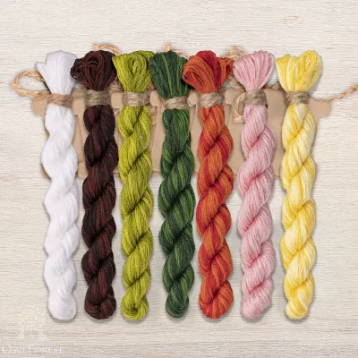 Set of OwlForest Hand-Dyed Threads for the “Beautiful Fly” Chart (DMC)
