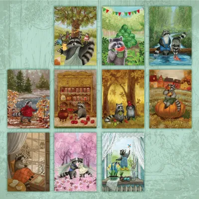 “Life in Raccoonville” Postcard Set  