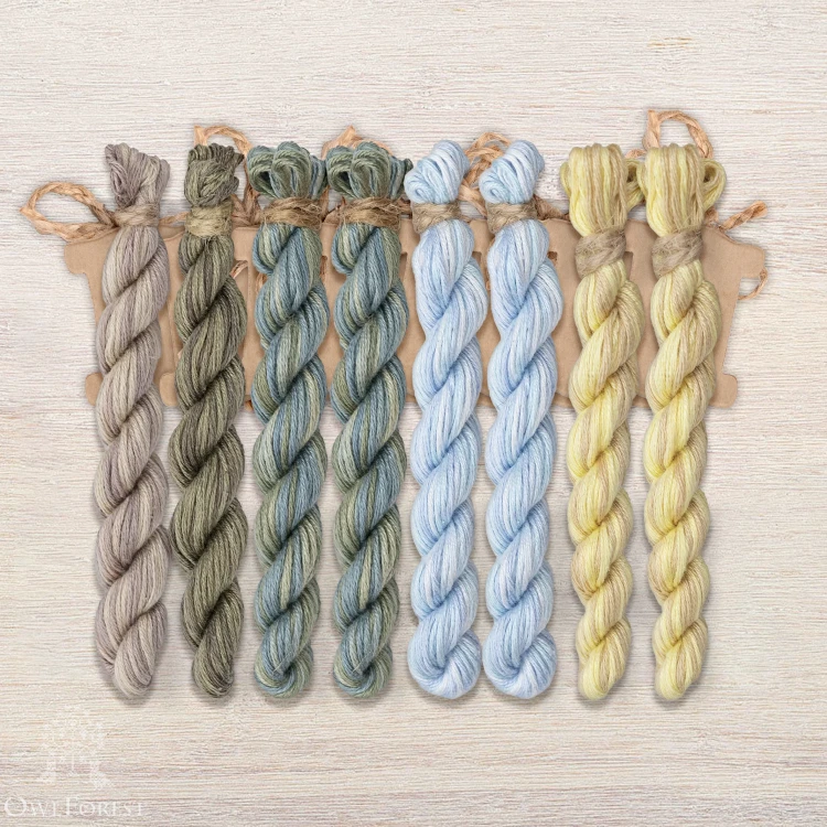 Set of OwlForest Hand-Dyed Threads for the «Hour of the Owl» (Thread Trade n.a. Kirov)