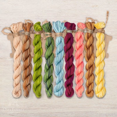 Set of OwlForest Hand-Dyed Threads for the “Sweet Home” Chart (Thread Trade n.a. Kirov)
