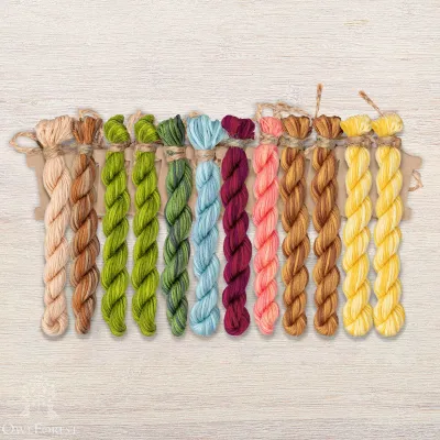 Set of OwlForest Hand-Dyed Threads for the “Sweet Home” Chart (Thread Trade n.a. Kirov)