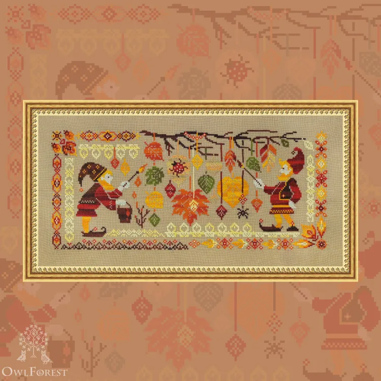 Printed embroidery chart “Gnome Studio. Painting”