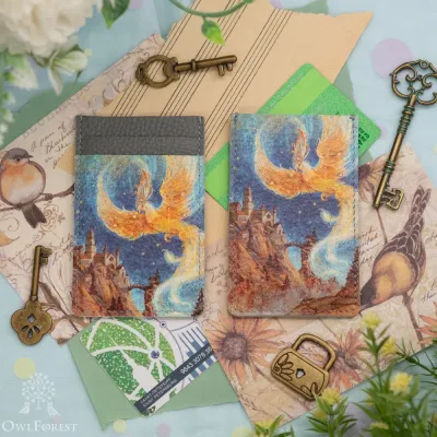 “Phoenix Constellation” Leather Cardholder