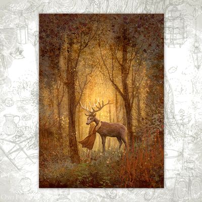 “Forest Deer” Postcard