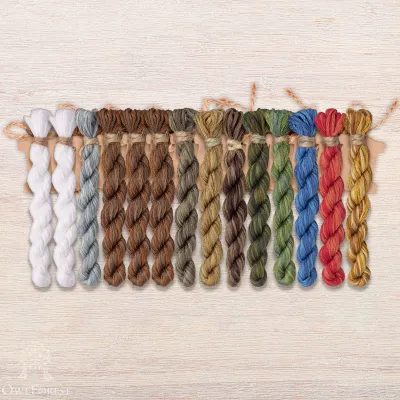 Set of OwlForest Hand-Dyed Threads for the “Owl Academy” Chart (DMC)