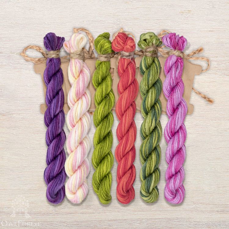 Set of OwlForest Hand-Dyed Threads for the “Fuchsia” Chart (Thread Trade n.a. Kirov)