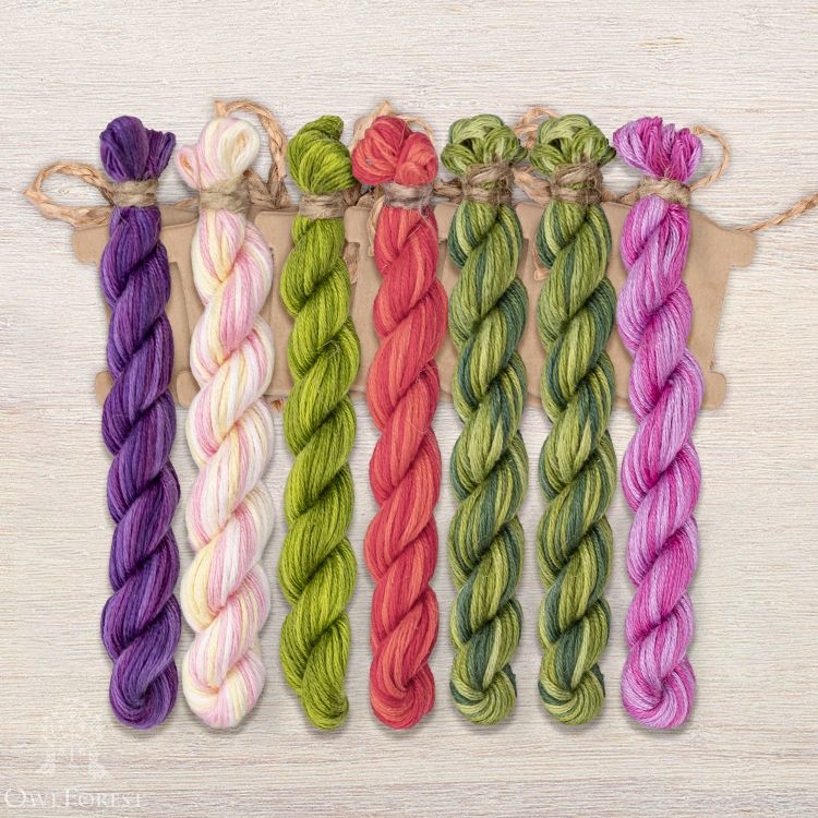 Set of OwlForest Hand-Dyed Threads for the “Fuchsia” Chart (Thread Trade n.a. Kirov)