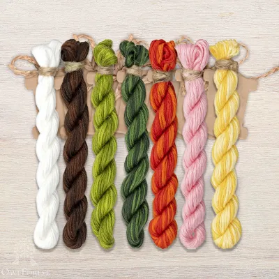 Set of OwlForest Hand-Dyed Threads for the “Beautiful Fly” Chart (Thread Trade n.a. Kirov)
