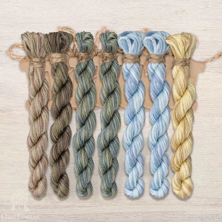 Set of OwlForest Hand-Dyed Threads for the «Hour of the Owl» (DMC)