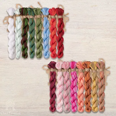 Set of OwlForest Hand-Dyed Threads for the “Houseplants” Embroidery SAL (DMC)