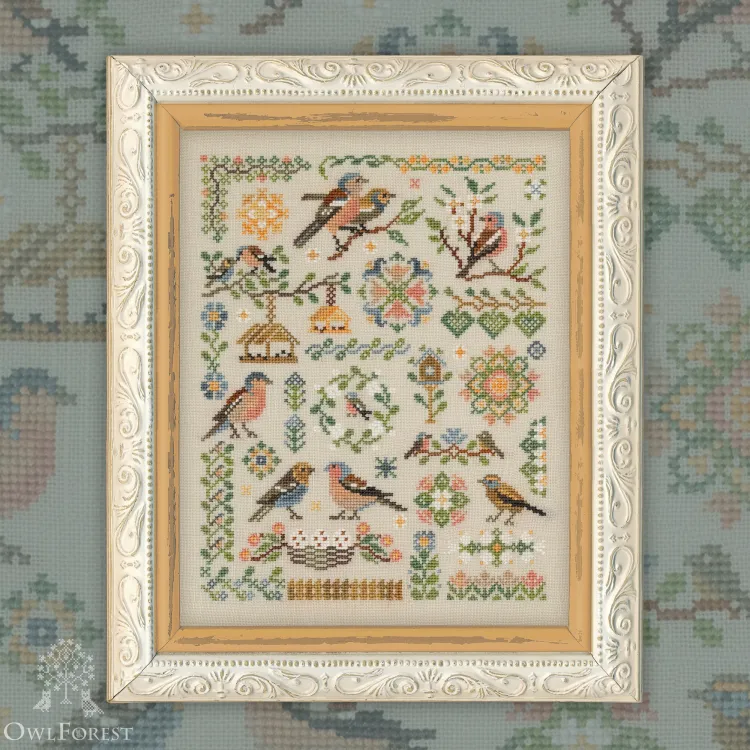 Printed embroidery chart “Chaffinches”