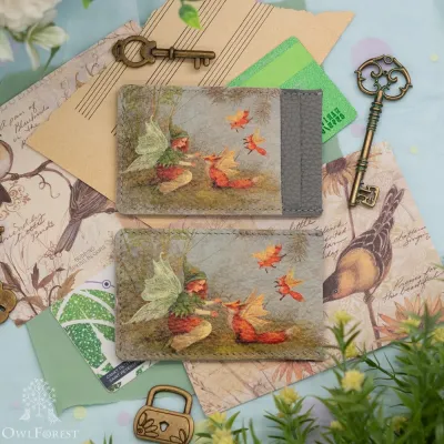 “Fairy and Foxes” Leather Cardholder