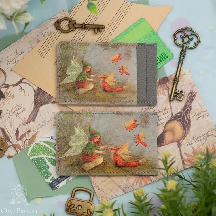 “Fairy and Foxes” Leather Cardholder