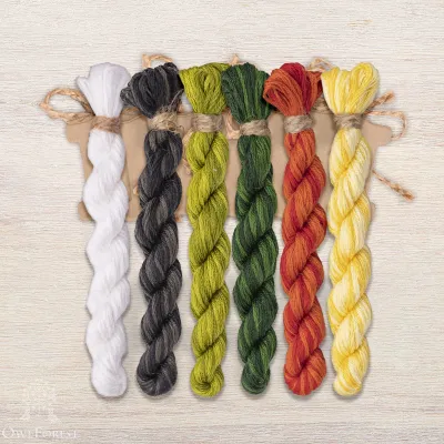 Set of OwlForest Hand-Dyed Threads for the “Samovar” Chart (DMC)