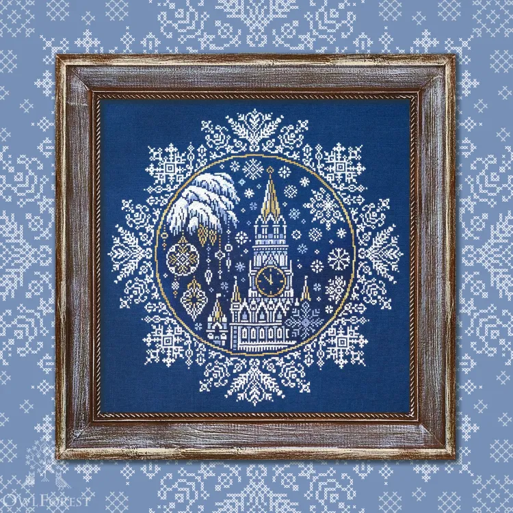 Printed embroidery chart “New Year Snowflake”