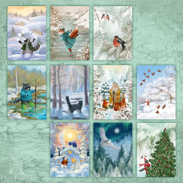 “Frosty Days” Postcard Set  