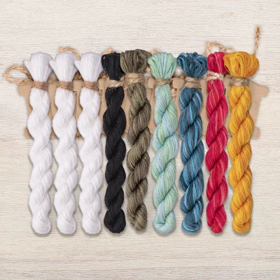 Set of OwlForest Hand-Dyed Threads for the “Polar Bears Quaker Ball” (DMC) 