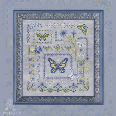 Printed embroidery chart “Misty Butteflies”