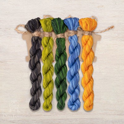 Set of OwlForest Hand-Dyed Threads for the “Sunny July” Chart (DMC)