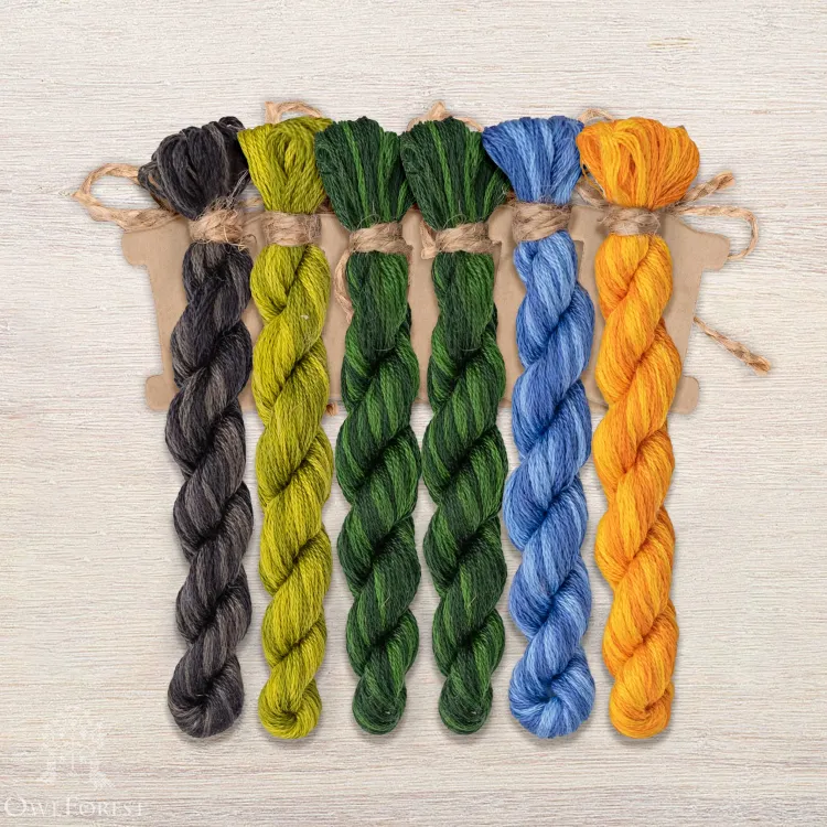 Set of OwlForest Hand-Dyed Threads for the “Sunny July” Chart (DMC)
