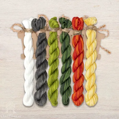 Set of OwlForest Hand-Dyed Threads for the “Samovar” Chart (Thread Trade n.a. Kirov)