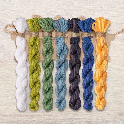 Set of OwlForest Hand-Dyed Threads for the “Gardener’s Shelf” Chart (DMC)