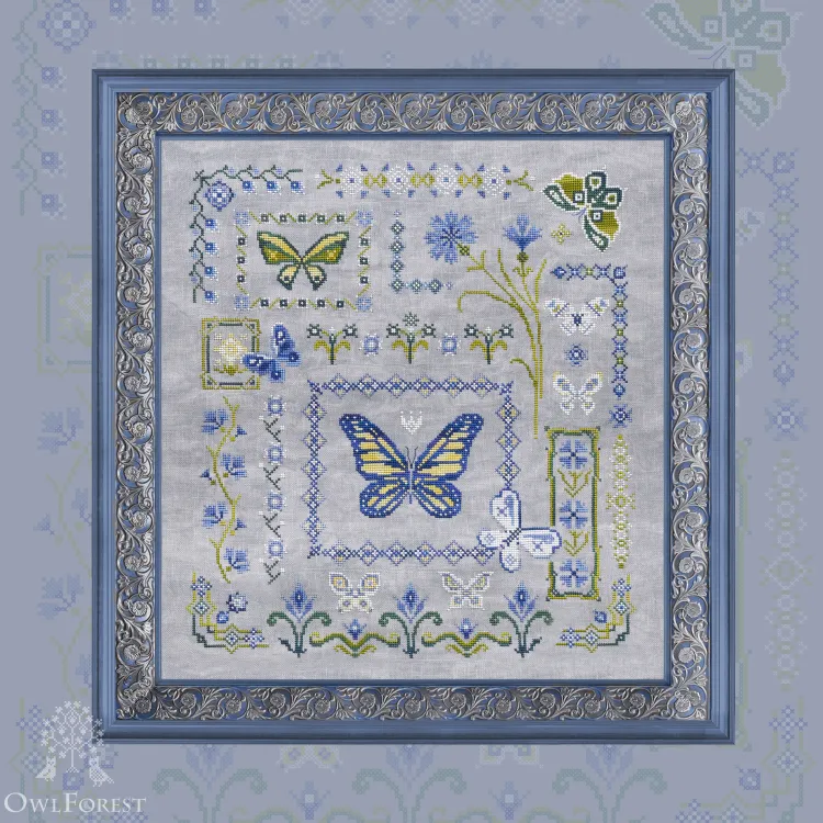 Digital embroidery chart “Misty Butterflies”