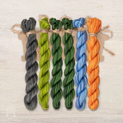 Set of OwlForest Hand-Dyed Threads for the “Sunny July” Chart (Thread Trade n.a. Kirov)