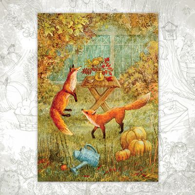 “Foxes” Postcard