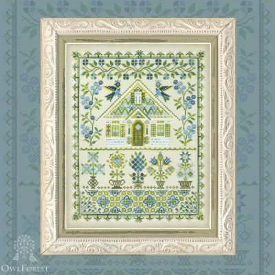 Printed embroidery chart “Blueberry House”