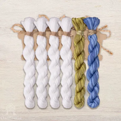 Set of OwlForest Hand-Dyed Threads for the “Christmas Snowflake”, “New Year Snowflake” Chart (DMC)