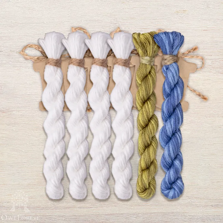 Set of OwlForest Hand-Dyed Threads for the “Christmas Snowflake”, “New Year Snowflake” Chart (DMC)