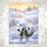 “January in the Raccoon Village” Postcard