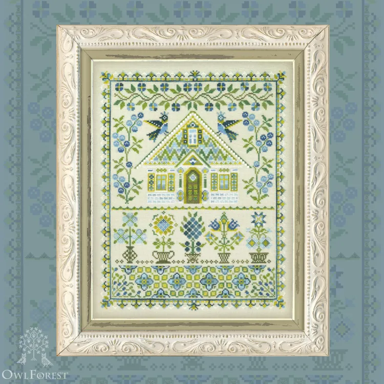 Digital embroidery chart “Blueberry House”