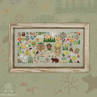 Printed embroidery chart “Enchanted Forest”