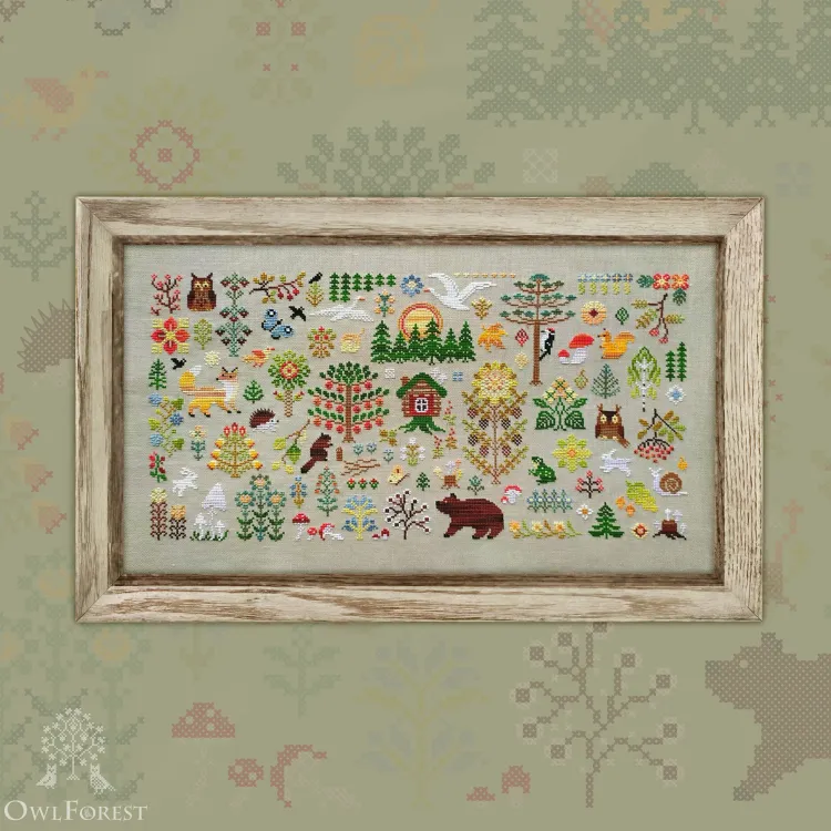 Printed embroidery chart “Enchanted Forest”