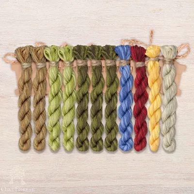 Set of OwlForest Hand-Dyed Threads for the “Forest Treasures” Chart (DMC)