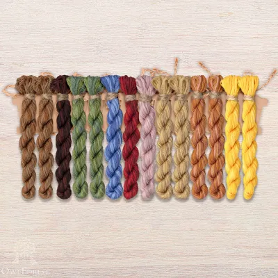 Set of OwlForest Hand-Dyed Threads for the “Owl Bite” Chart (DMC)