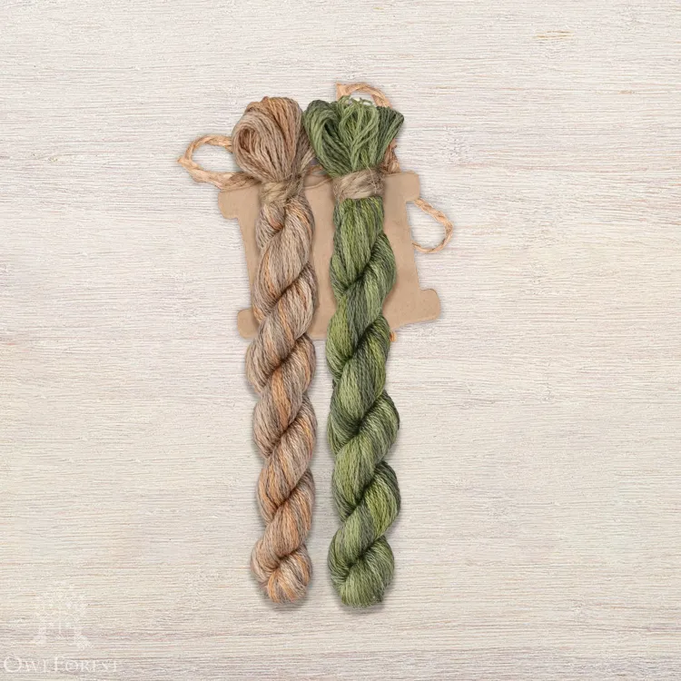 Set of OwlForest Hand-Dyed Threads for the “Oak Branch” Chart (DMC)