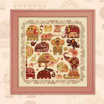 Digital embroidery chart “Funny Elephants”