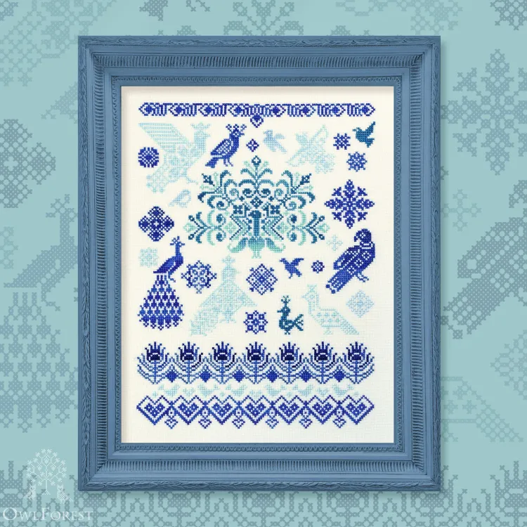 Printed embroidery chart “Birds of Happiness” – Owlforest Embroidery